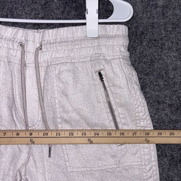 Athleta Pants Womens Size 6 Beige Cabo Linen Jogger Cheetah Print Casual - Picture 6 of 10